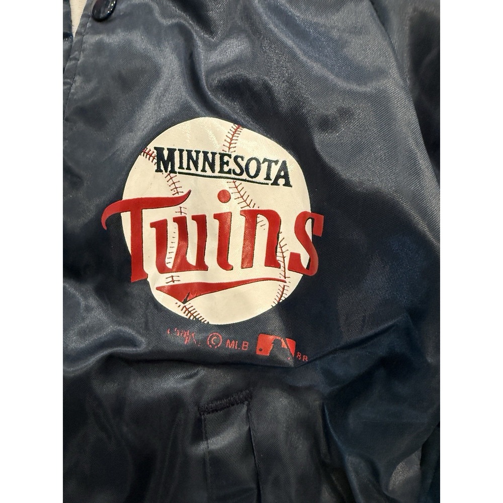 Vintage 80s Chalk Line Minnesota Twins Satin Bomber Jacket 10/12 Youth MLB - Picture 4 of 12